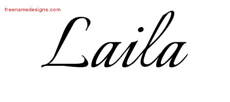 Calligraphic Name Tattoo Designs Laila Download Free