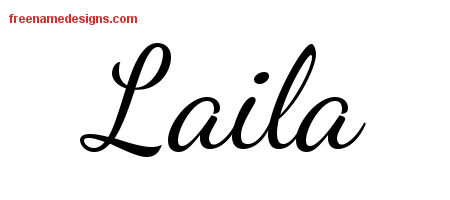 Lively Script Name Tattoo Designs Laila Free Printout