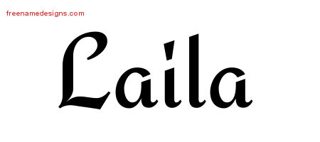 Calligraphic Stylish Name Tattoo Designs Laila Download Free