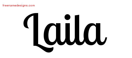 Handwritten Name Tattoo Designs Laila Free Download