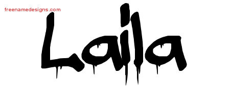 Graffiti Name Tattoo Designs Laila Free Lettering
