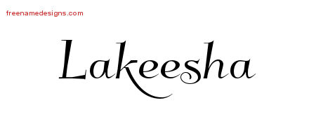Elegant Name Tattoo Designs Lakeesha Free Graphic