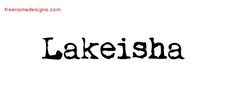Vintage Writer Name Tattoo Designs Lakeisha Free Lettering