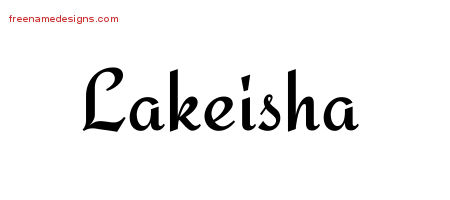 Calligraphic Stylish Name Tattoo Designs Lakeisha Download Free