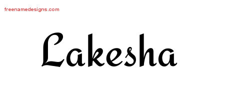 Calligraphic Stylish Name Tattoo Designs Lakesha Download Free