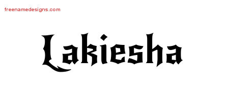 Gothic Name Tattoo Designs Lakiesha Free Graphic