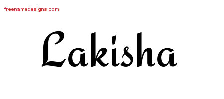 Calligraphic Stylish Name Tattoo Designs Lakisha Download Free