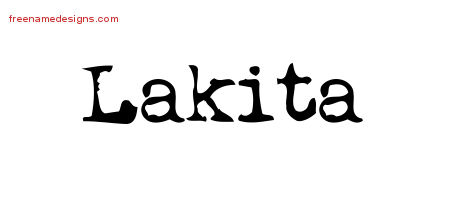 Vintage Writer Name Tattoo Designs Lakita Free Lettering