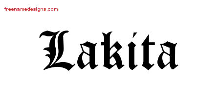 Blackletter Name Tattoo Designs Lakita Graphic Download