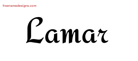 Calligraphic Stylish Name Tattoo Designs Lamar Free Graphic