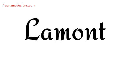 Calligraphic Stylish Name Tattoo Designs Lamont Free Graphic