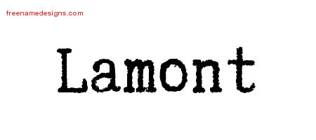 Typewriter Name Tattoo Designs Lamont Free Printout