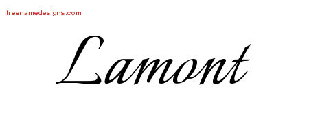 Calligraphic Name Tattoo Designs Lamont Free Graphic