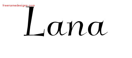 Elegant Name Tattoo Designs Lana Free Graphic
