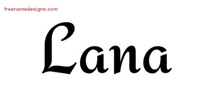 Calligraphic Stylish Name Tattoo Designs Lana Download Free