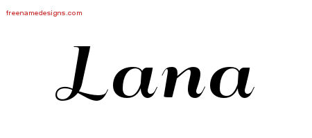 Art Deco Name Tattoo Designs Lana Printable