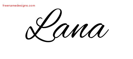 Cursive Name Tattoo Designs Lana Download Free