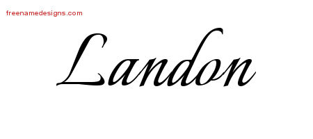 Calligraphic Name Tattoo Designs Landon Free Graphic