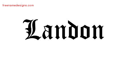 Blackletter Name Tattoo Designs Landon Printable