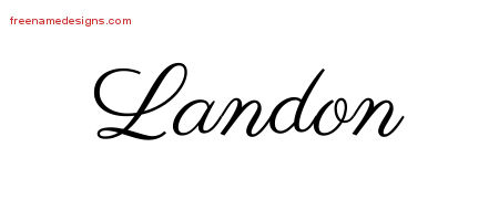 Classic Name Tattoo Designs Landon Printable