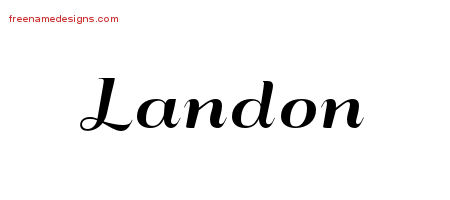 Art Deco Name Tattoo Designs Landon Graphic Download