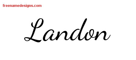Lively Script Name Tattoo Designs Landon Free Download
