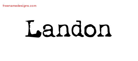 Vintage Writer Name Tattoo Designs Landon Free