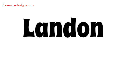 Groovy Name Tattoo Designs Landon Free