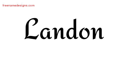 Calligraphic Stylish Name Tattoo Designs Landon Free Graphic