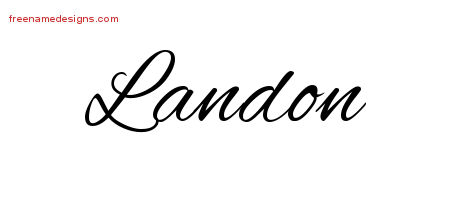 Cursive Name Tattoo Designs Landon Free Graphic