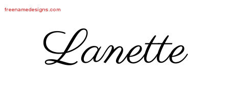 Classic Name Tattoo Designs Lanette Graphic Download