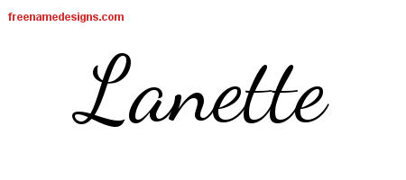 Lively Script Name Tattoo Designs Lanette Free Printout
