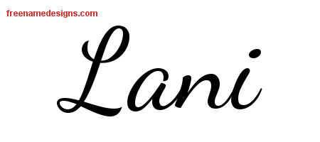 Lively Script Name Tattoo Designs Lani Free Printout