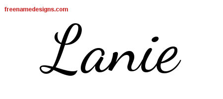 Lively Script Name Tattoo Designs Lanie Free Printout