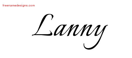 Calligraphic Name Tattoo Designs Lanny Free Graphic