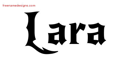 Gothic Name Tattoo Designs Lara Free Graphic