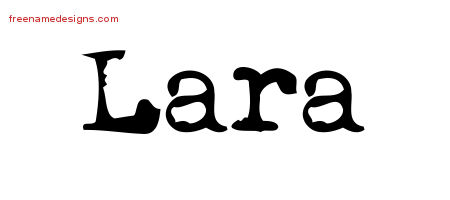 Vintage Writer Name Tattoo Designs Lara Free Lettering