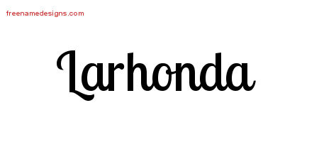 Handwritten Name Tattoo Designs Larhonda Free Download
