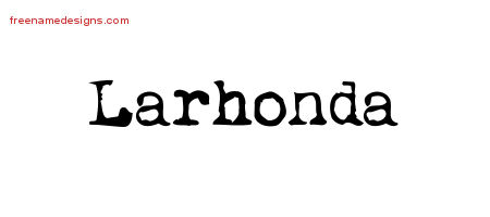 Vintage Writer Name Tattoo Designs Larhonda Free Lettering
