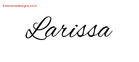 Cursive Name Tattoo Designs Larissa Download Free
