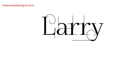 Decorated Name Tattoo Designs Larry Free Lettering