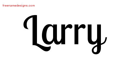 Handwritten Name Tattoo Designs Larry Free Printout
