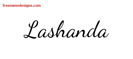 Lively Script Name Tattoo Designs Lashanda Free Printout