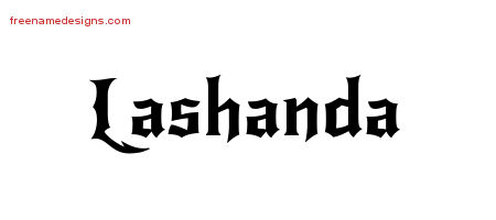 Gothic Name Tattoo Designs Lashanda Free Graphic