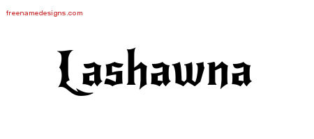 Gothic Name Tattoo Designs Lashawna Free Graphic