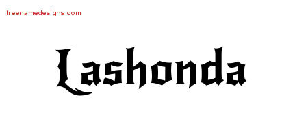 Gothic Name Tattoo Designs Lashonda Free Graphic