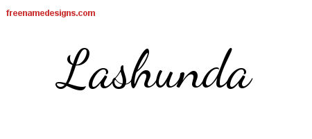 Lively Script Name Tattoo Designs Lashunda Free Printout