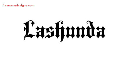 Old English Name Tattoo Designs Lashunda Free