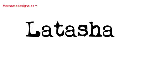 Vintage Writer Name Tattoo Designs Latasha Free Lettering