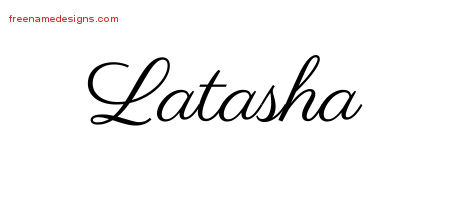 Classic Name Tattoo Designs Latasha Graphic Download